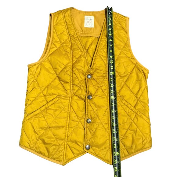 Fossil 54 Quilted Mustard Snap Vest – Size Small – Like New - Picture 6 of 14